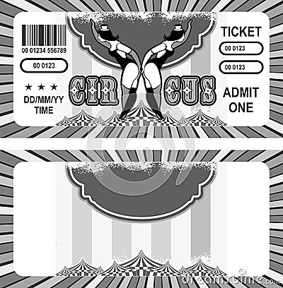 Retro circus ticket Vector Illustration