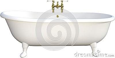 Retro Claw Foot Bathtub Isolated Stock Photo