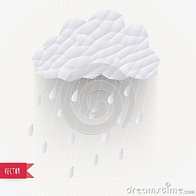 Retro cloud with rain symbol hipster background made of triangle Stock Photo