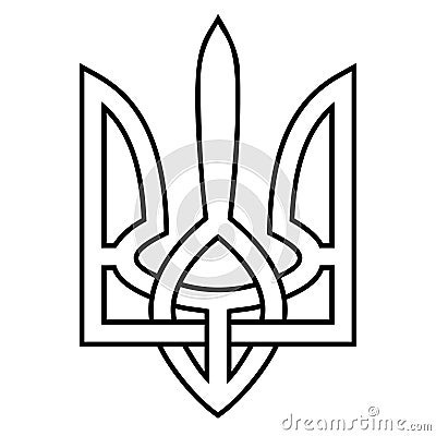 Retro coat arms Ukraine trident great design for any purposes. Icon pattern. Elegant art Vector Illustration