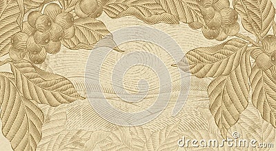 Retro coffee plants background Vector Illustration