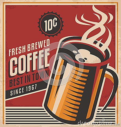 Retro coffee poster Vector Illustration