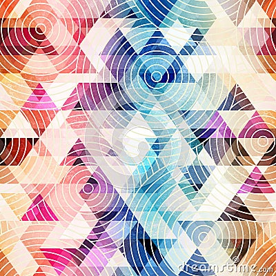 Retro color triangle pattern Vector Illustration