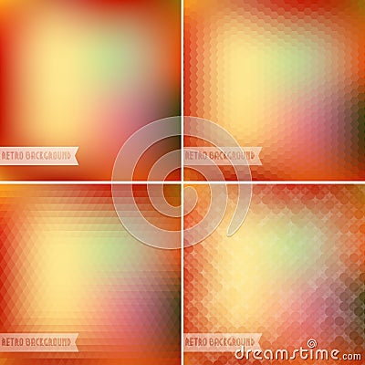 Retro colorful backgrounds collection Vector Illustration