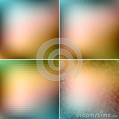Retro colorful backgrounds collection Vector Illustration