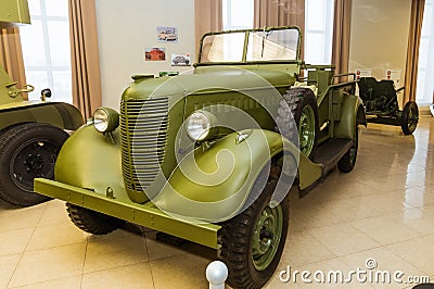 Retro combat armored vehicle exhibit military history Museum, Ekaterinburg, Russia, 05.03.2016 year Editorial Stock Photo