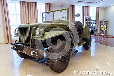 Retro combat armored vehicle exhibit military history Museum, Ekaterinburg, Russia, 05.03.2016 year Editorial Stock Photo