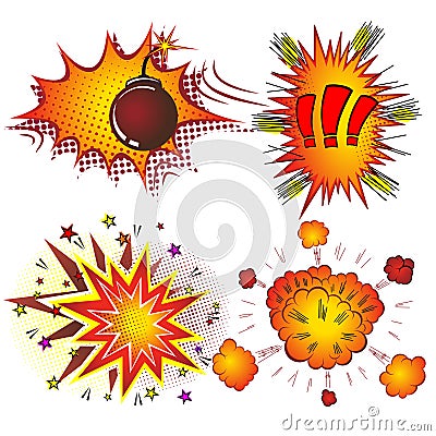 Retro Comic Book Vector Boom Explosion Vector Illustration