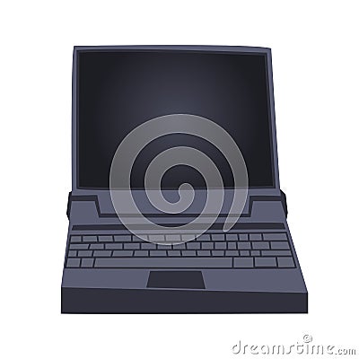 Retro computer item classic antique technology style business personal equipment and vintage pc desktop hardware Vector Illustration