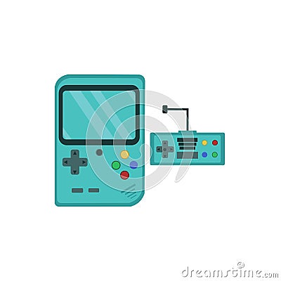 Retro Console Game Controller with Joystick Vector Vector Illustration