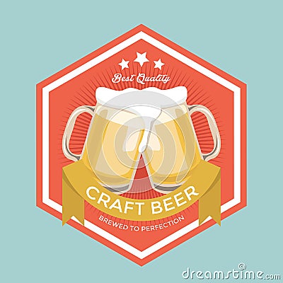 Retro Craft Beer Sign Vector Illustration