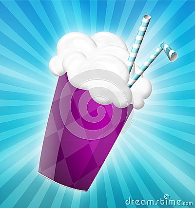 Retro Cream Milkshake Cartoon Illustration