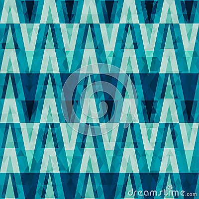 Retro crystal triangle seamless pattern Vector Illustration