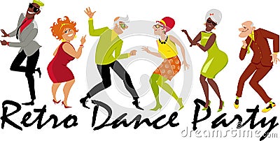 Retro dance party Vector Illustration