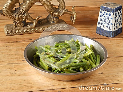 Retro decorative Chinese dining vegetable dish Stock Photo