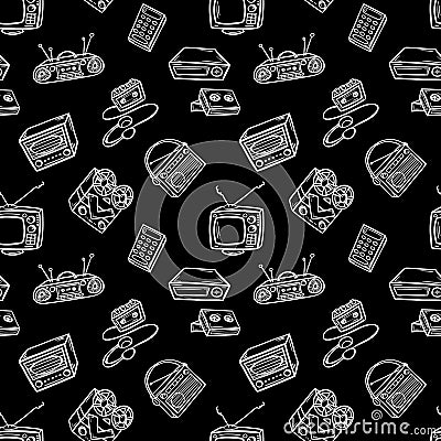 Retro devices pattern Vector Illustration