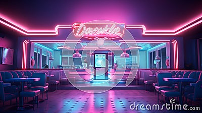 A retro diner with 'Dine and Celebrate' Stock Photo