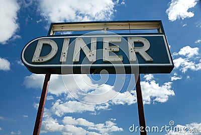 Retro diner sign Stock Photo