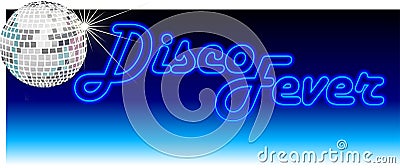 Retro Disco Fever Blue Cartoon Illustration