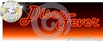 Retro Disco Fever Orange Cartoon Illustration