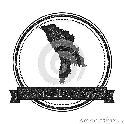 Retro distressed Moldova, Republic of badge with. Vector Illustration