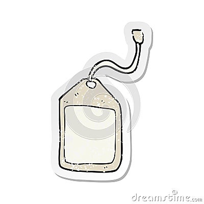 retro distressed sticker of a cartoon luggage tag Vector Illustration