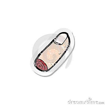 retro distressed sticker of a cartoon severed finger Vector Illustration