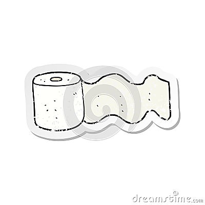 retro distressed sticker of a cartoon toilet paper Vector Illustration