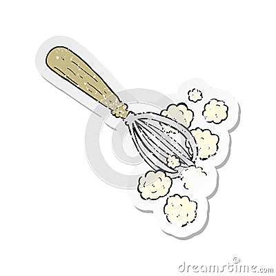 retro distressed sticker of a cartoon whisk Vector Illustration