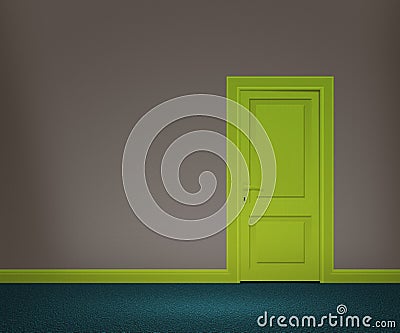 Retro Door in the Wall Stock Photo