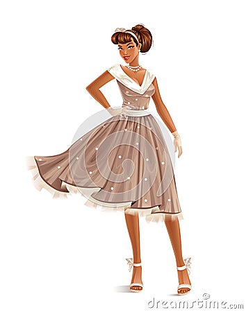 Retro Dress Vector Illustration