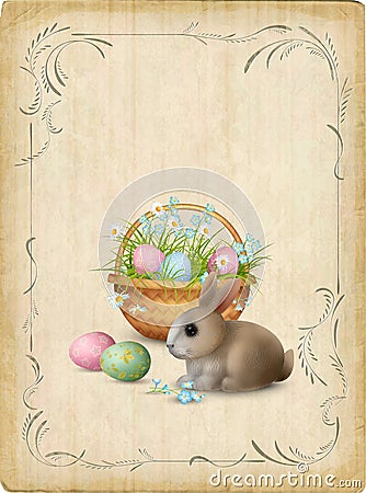 Retro Easter Card Vector Illustration