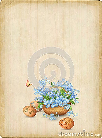 Retro Easter Card Vector Illustration