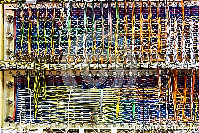 Retro electronic wires and cables Stock Photo
