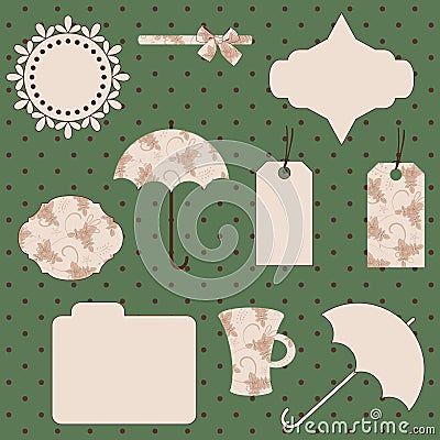 Retro elements for scrapbooking Vector Illustration