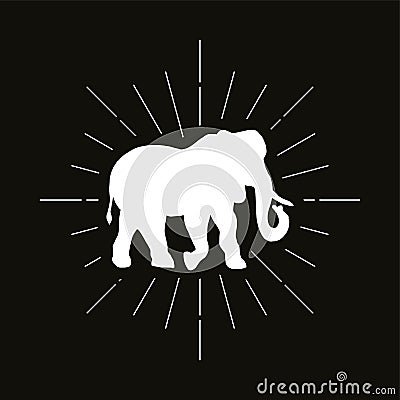 Retro elephant silhouette logo Stock Photo