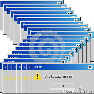 Retro error message. Vector Illustration