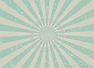 Retro faded grunge background. faded turquoise and beige color burst background. Vector illustration. Cartoon Illustration