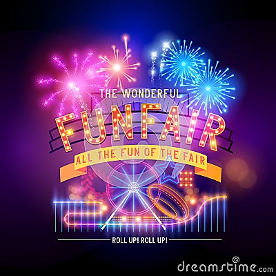 Retro Fairground Circus Sign Vector Illustration