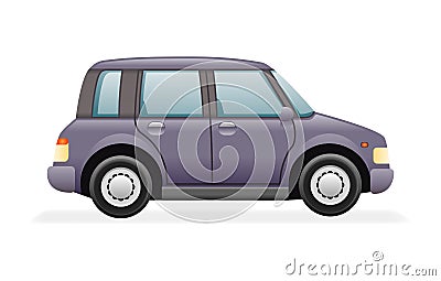 Retro Family Minivan Car Icon Realistic 3d Design Vector Illustration Vector Illustration