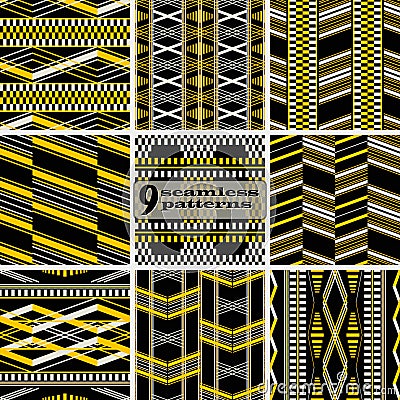 Retro fashion seamless geometric vector prints collection Vector Illustration