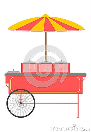 Fast food trolley. Vector Illustration