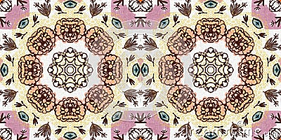 Retro fifties floral french printed fabric border pattern for shabby chic home decor ribbon trim. Pretty scandi country Stock Photo