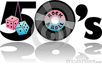 Retro Fifties & Fuzzy Dice/eps Vector Illustration