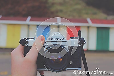 Retro film camera Editorial Stock Photo