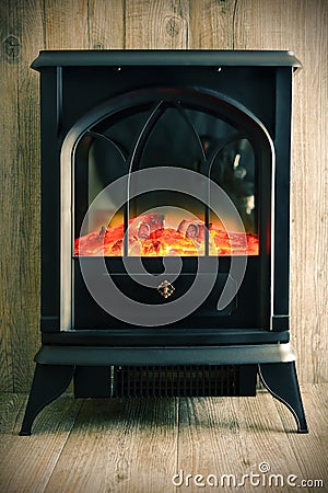 Retro fireplace Stock Photo