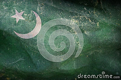 retro flag of Indo Aryan ethnoreligious groups Hindustani Muslims with grunge texture. flag representing ethnic group or culture, Stock Photo