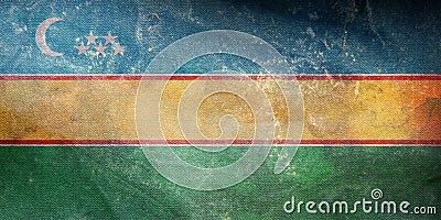 retro flag of Kipchak peoples Karakalpaks with grunge texture. flag representing ethnic group or culture, regional authorities. no Stock Photo