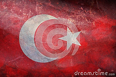 retro flag of Ottoman, asia with grunge texture. flag representing extinct country, ethnic group or culture, regional authorities Stock Photo
