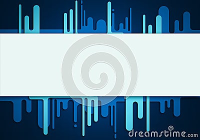 Retro flat dark blue disco striped banner with place for text Stock Photo